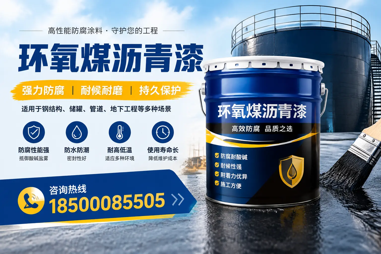 环氧煤沥青漆在工业中的应用，德宏企业的选择